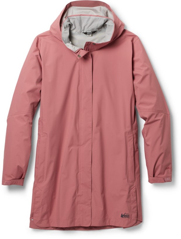 Mauvewood REi Co-op IE Rainier Long Line Rain Jacket Women Plus Sizes