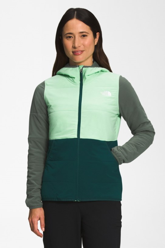 REi Co-op IE The North Face Mountain Sweatshirt Insulated Fleece Hoodie Women Green