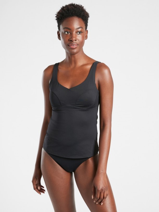 REi Co-op IE Black Athleta Bondi Bra Cup Tankini Swimsuit Top Women