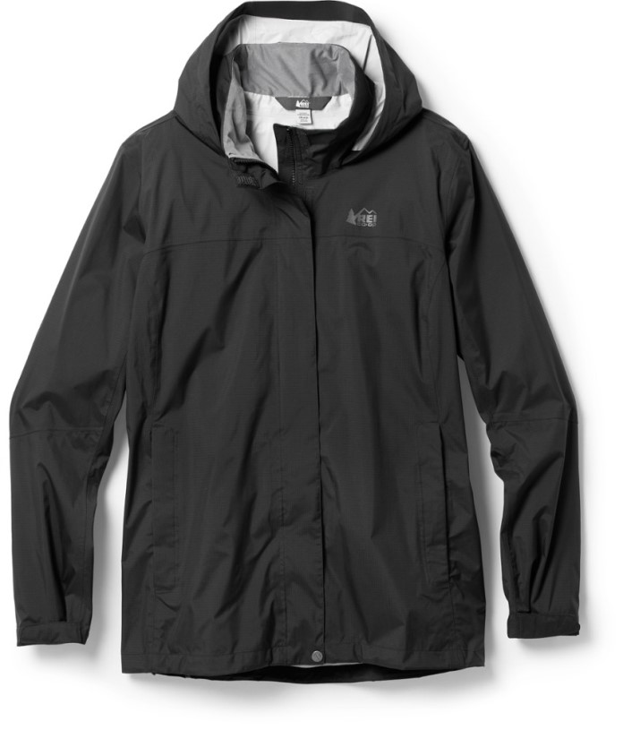 Black REi Co-op IE Rainier Rain Jacket Women Plus Sizes