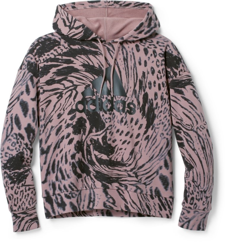 Adidas Future Icon Animal Print Hoodie Women Wonder Oxide REi Co-op IE