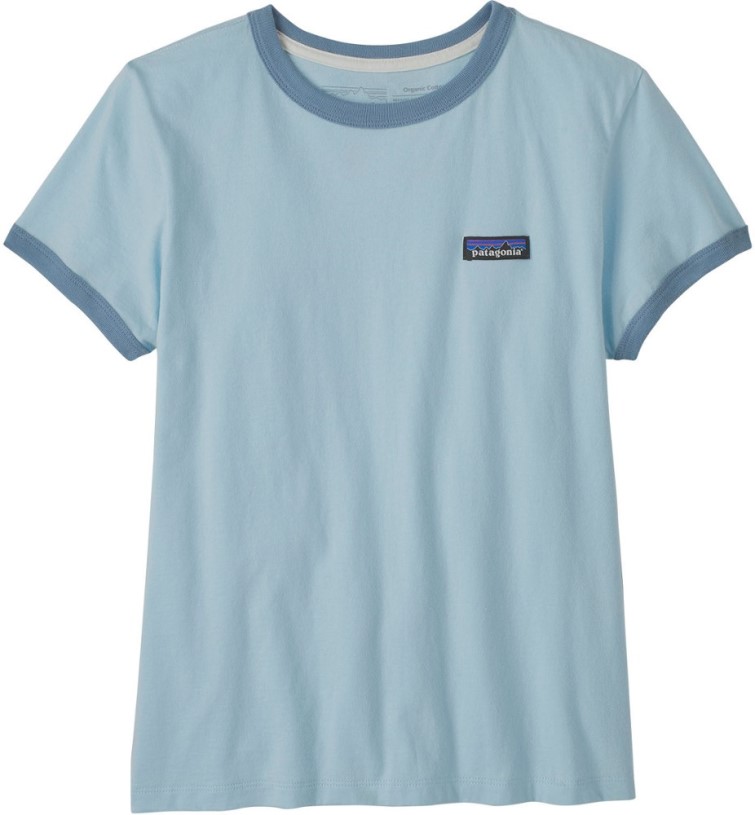 REi Co-op IE Blue Patagonia P-6 Label Organic Ringer T-Shirt Women