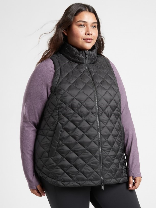 Black REi Co-op IE Athleta Whisper Featherless Insulated Vest Women Plus Sizes