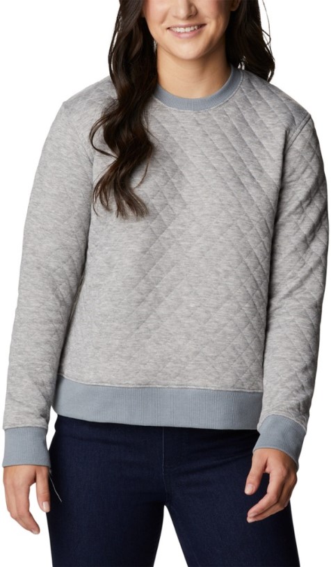 Grey REi Co-op IE Columbia Lodge Quilted Crew Sweatshirt Women