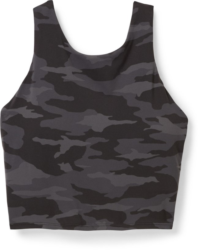 Athleta Conscious Printed Crop Top D-Dd Cup REi Co-op IE Black Camo