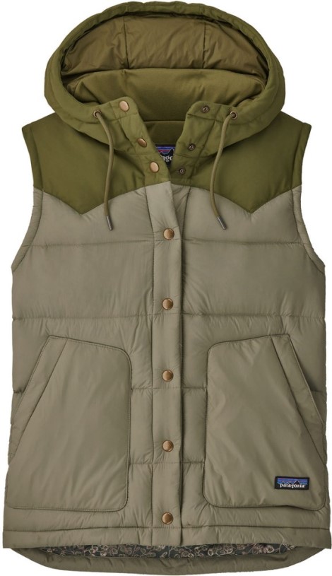 Patagonia Bivy Hooded Down Vest Women Green REi Co-op IE