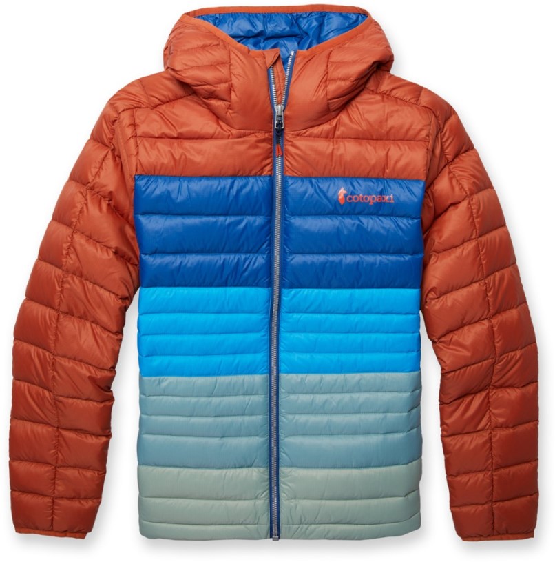 Cotopaxi Fuego Colorblock Hooded Down Jacket Women REi Co-op IE Spice-Pacific