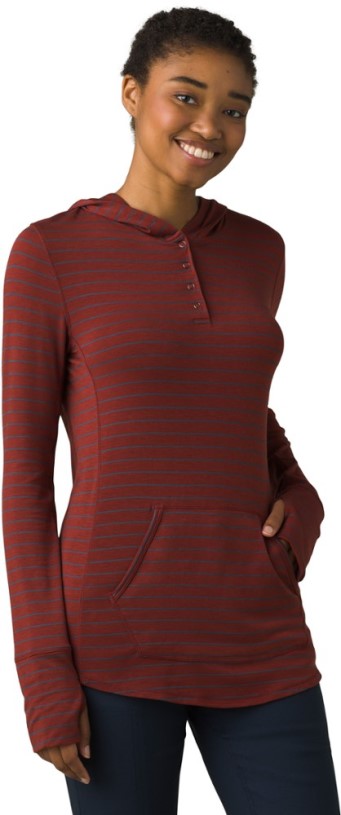 Prana Sol Protect Hoodie Women REi Co-op IE Rhubarb Stripe