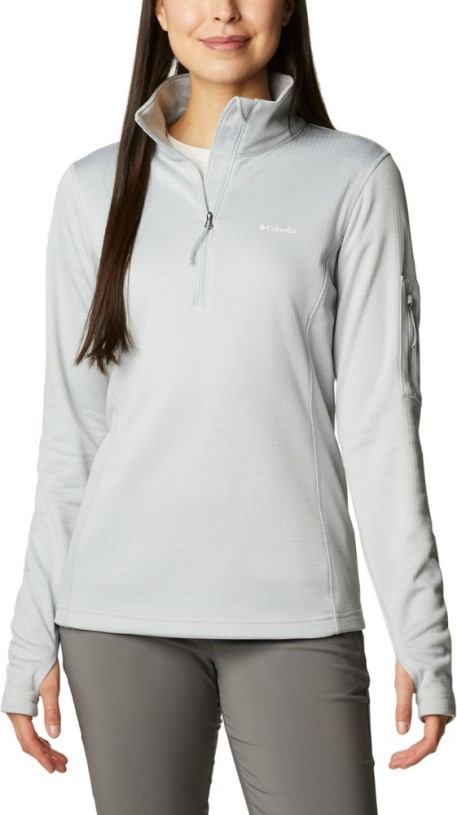 Grey Columbia Park View Grid Fleece Half-Zip Jacket Women REi Co-op IE