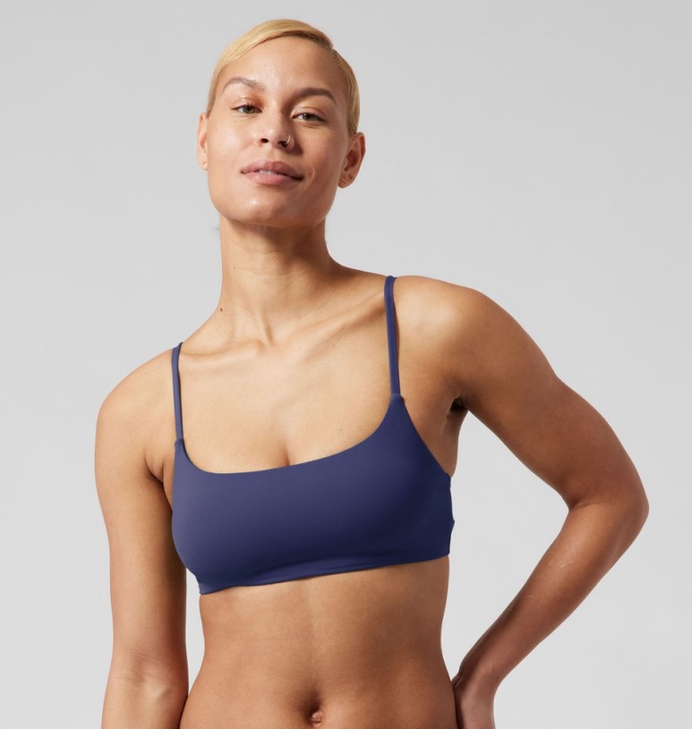 Athleta Scoop Bikini Swimsuit Top A-C Cup Women Blue REi Co-op IE