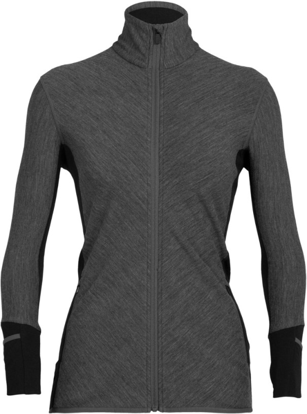 Black Icebreaker Descender Long-Sleeve Zip Fleece Jacket Women REi Co-op IE