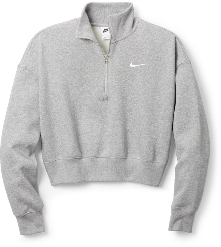 Nike Sportswear Phoenix Fleece Oversized 1/2-Zip Crop Sweatshirt Women Grey REi Co-op IE