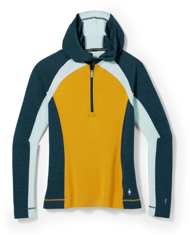 Smartwool Classic Thermal Merino Base Layer Half-Zip Hoodie Women REi Co-op IE Honey Gold