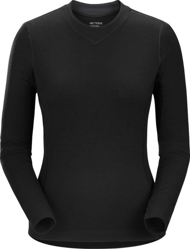 REi Co-op IE Arc'Teryx Rho Wool Long-Sleeve Crew Base Layer Top Women Black