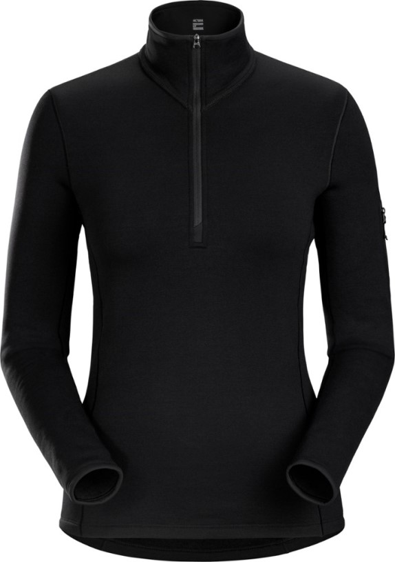Arc'Teryx Rho Heavyweight Zip-Neck Base Layer Top Women REi Co-op IE Black