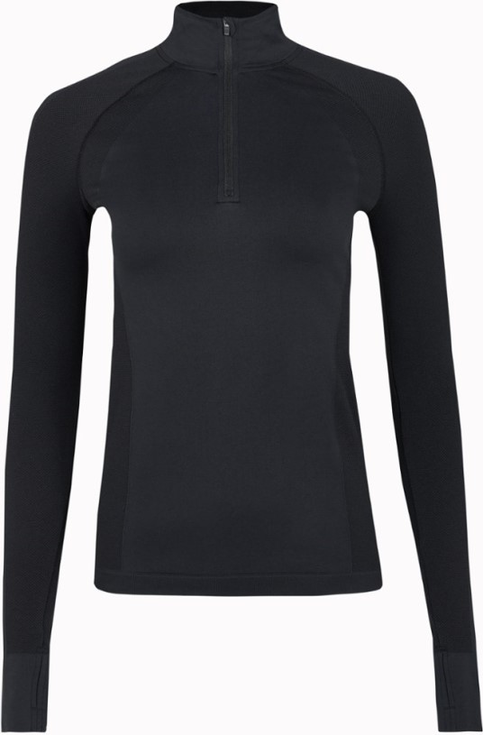 Black Sweaty Betty Athlete Seamless Half-Zip Long-Sleeve Top Women REi Co-op IE