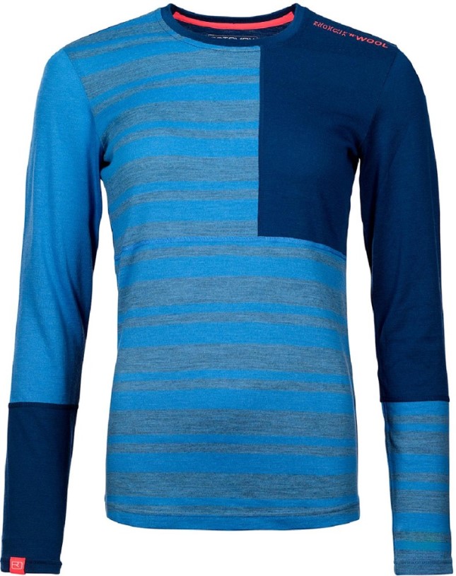 REi Co-op IE Ortovox 185 Merino Rock'N'Wool Long-Sleeve Base Layer Top Women Blue