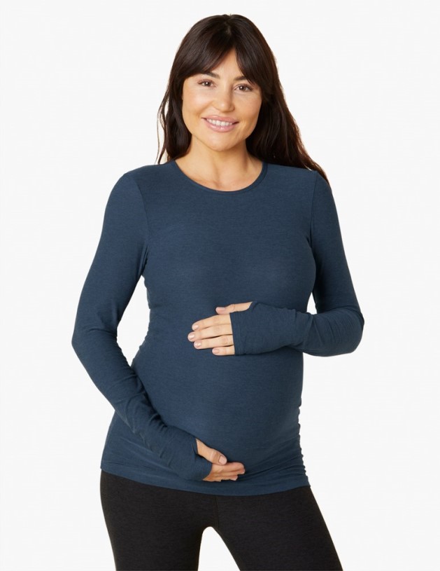 Navy Beyond Yoga Count On Me Maternity Crew Pullover Women REi Co-op IE