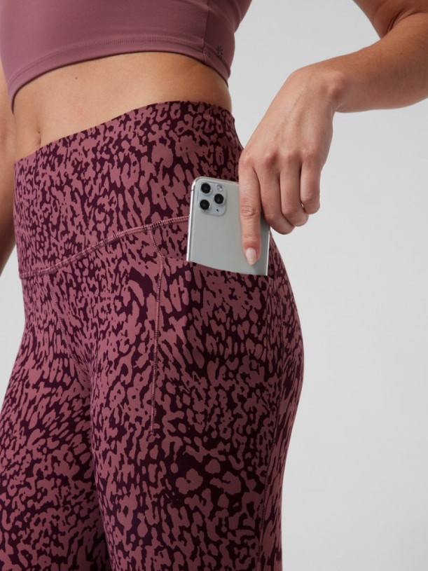 REi Co-op IE Athleta Salutation Stash Pocket Ii Printed 7/8 Tights Women Spiced Cabernet