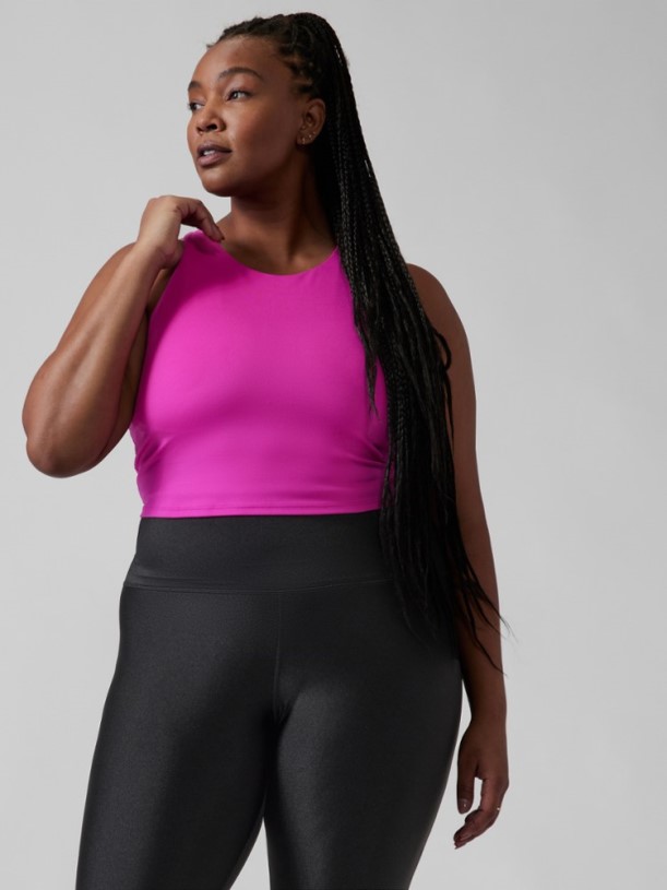 Athleta Conscious Crop Top D-Dd Cup Plus Sizes Electric Fuchsia REi Co-op IE