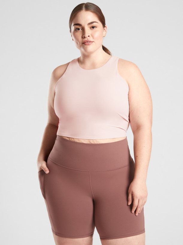 REi Co-op IE Athleta Conscious Crop Top D-Dd Cup Plus Sizes Pink