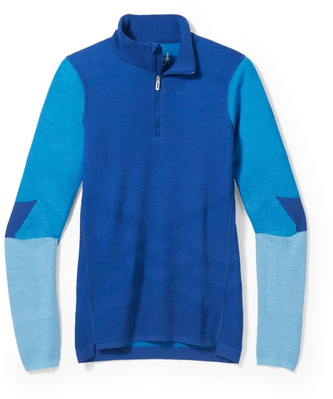 Smartwool Intraknit Thermal Merino Colorblock Quarter-Zip Top Women Blue REi Co-op IE