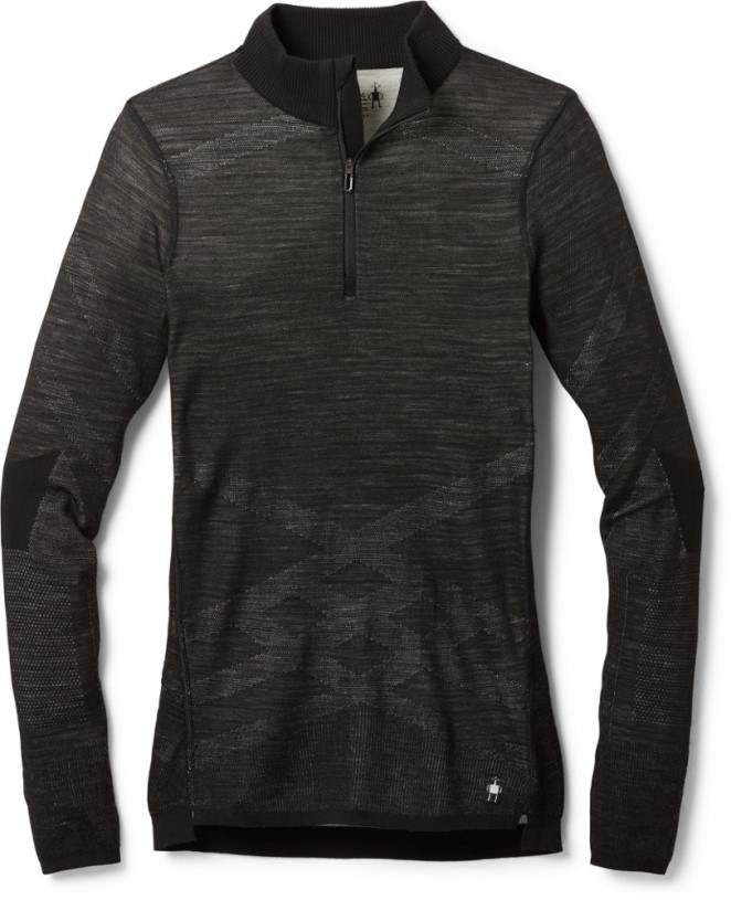 REi Co-op IE Smartwool Intraknit Thermal Merino Quarter-Zip Base Layer Top Women White