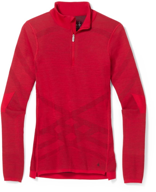 Pomegranate REi Co-op IE Smartwool Intraknit Thermal Merino Quarter-Zip Base Layer Top Women