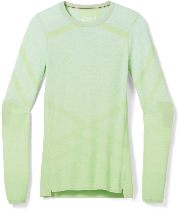 REi Co-op IE Green Smartwool Intraknit Thermal Merino Pattern Crew Base Layer Top Women
