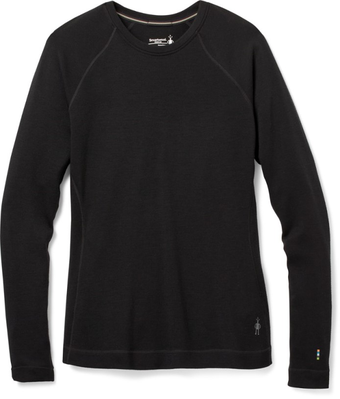 REi Co-op IE Smartwool Classic Thermal Merino Crew Base Layer Top Women Black