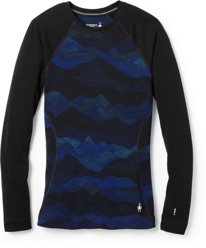 Blue REi Co-op IE Smartwool Classic Thermal Merino Crew Base Layer Top Women