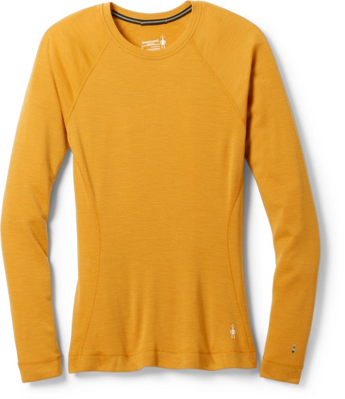 REi Co-op IE Smartwool Classic Thermal Merino Crew Base Layer Top Women Honey Gold