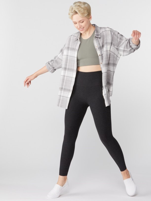 Yoga Spacedye Out Of Pocket High-Waisted Midi Leggings Women REi Co-op IE Darkest Night