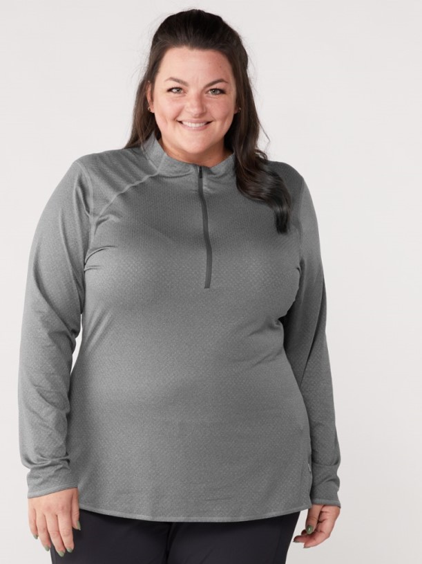 Asphalt REi Co-op IE Lightweight Base Layer Half-Zip Top Women Plus Sizes