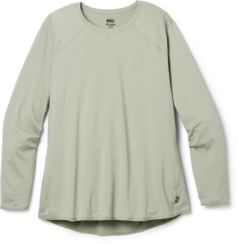 Celery REi Co-op IE Lightweight Base Layer Long-Sleeve Crew Top Women Plus Sizes