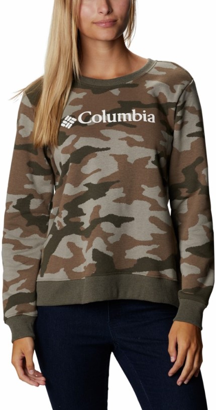 Green REi Co-op IE Columbia Columbia Logo Printed Crew Sweatshirt Women