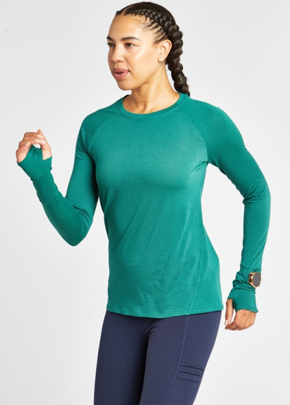 REi Co-op IE Oiselle Flyout Long -Sleeve Shirt Women Douglas Fir