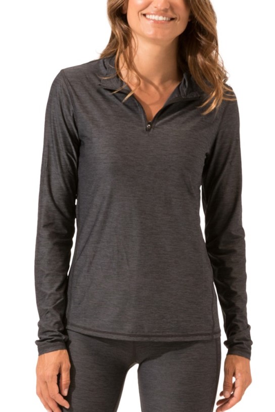 Charcoal Threads 4 Thought Keva Quarter-Zip Mock-Neck Base Layer Top Women REi Co-op IE