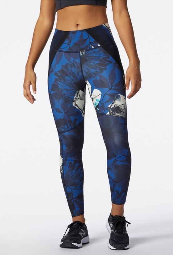 REi Co-op IE New Balance Transform 7/8 Nbsleek Printed Tights Women Blue