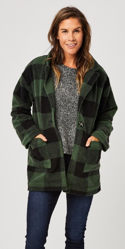 Carve Designs Fairview Fleece Topper Women Hunter Plaid REi Co-op IE