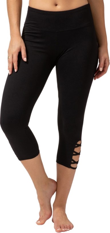 Jet Black REi Co-op IE Threads 4 Thought Monica Crop Criss Cross Leggings Women
