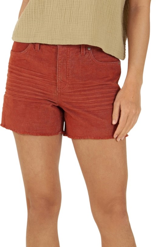 REi Co-op IE Dark Coral Carve Designs Oahu Hi Rise Shorts Women 4 Inseam