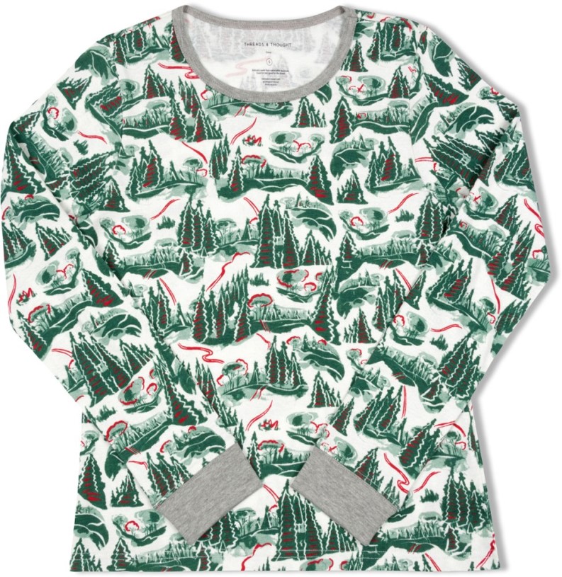 REi Co-op IE Threads 4 Thought Winter Slopes Pajama Set Women Ecru Multi