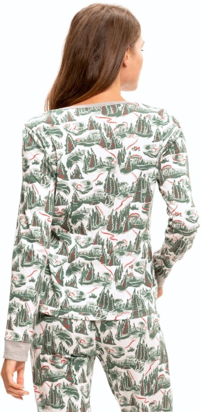 REi Co-op IE Threads 4 Thought Winter Slopes Pajama Set Women Ecru Multi