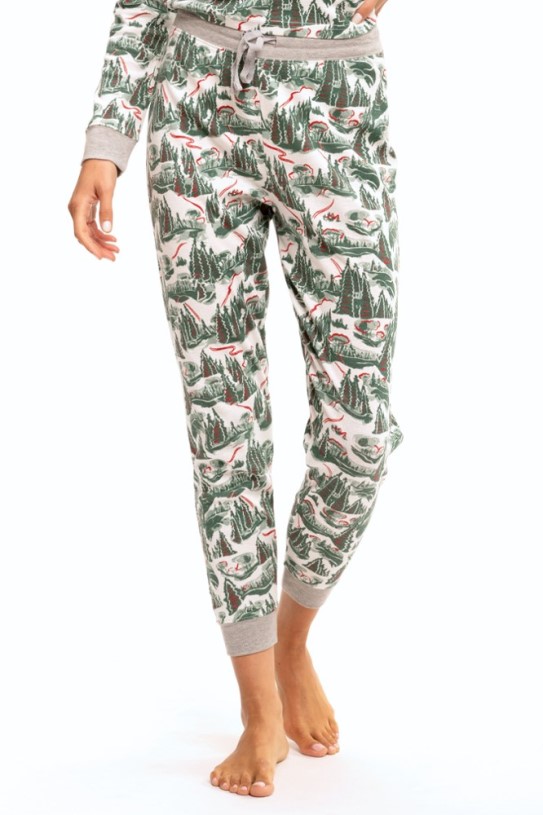 REi Co-op IE Threads 4 Thought Winter Slopes Pajama Set Women Ecru Multi