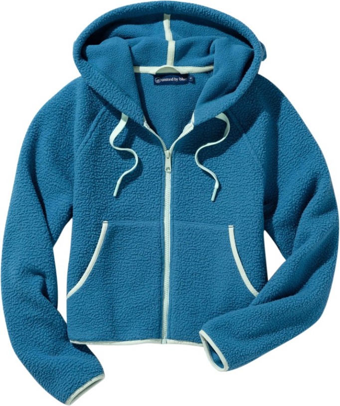 REi Co-op IE Blue United By Blue Cropped Sherpa Hoodie Women