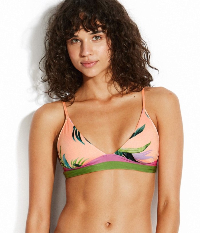 Peach REi Co-op IE Seafolly Las Palmas Fixed Tri Bra Swimsuit Top Women
