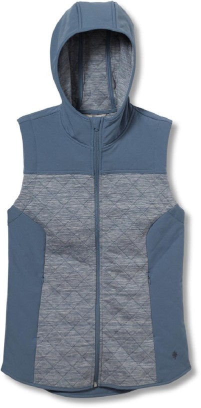 REi Co-op IE Royal Robbins Shadowquilt Hooded Vest Women Sea