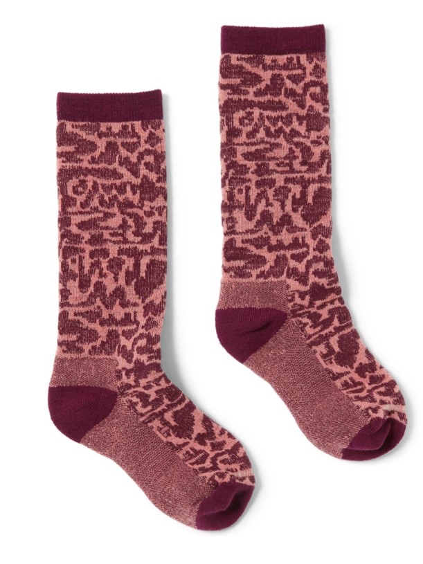Shaded Sumac REi Co-op IE Timber Mountain Merino Wool Snow Socks Kid