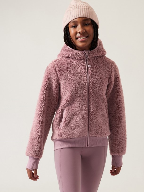 REi Co-op IE Athleta So Snug Sherpa Fleece Jacket Girls Sugarplum Mauve